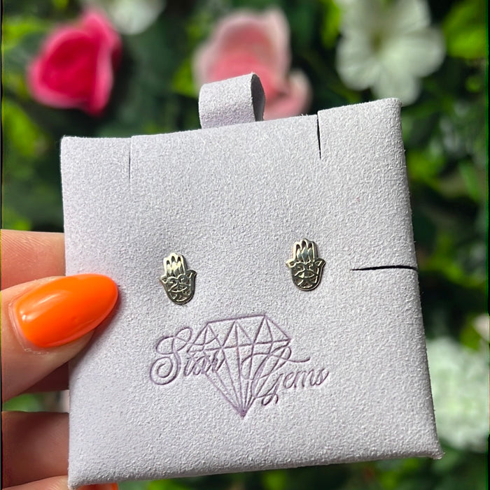 Hamsa Studs  Sterling Silver Earrings