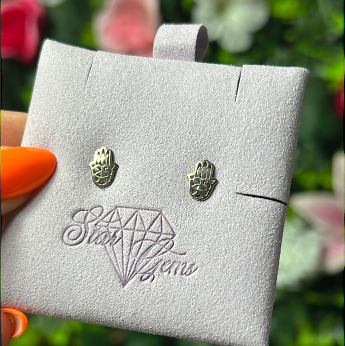 Hamsa Studs  Sterling Silver Earrings