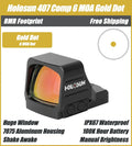 Holosun 407 COMP Gold, Huge Competition Window, RMR Footprint, 6 MOA Gold Dot, Side Battery - HE407COMP-GD6