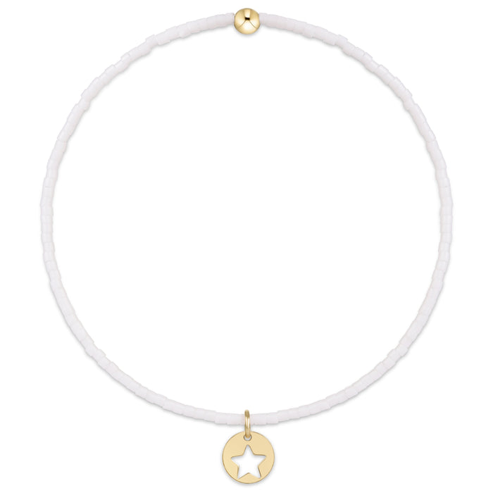 Hope Classic Bracelet - White - Star Small Gold Disc