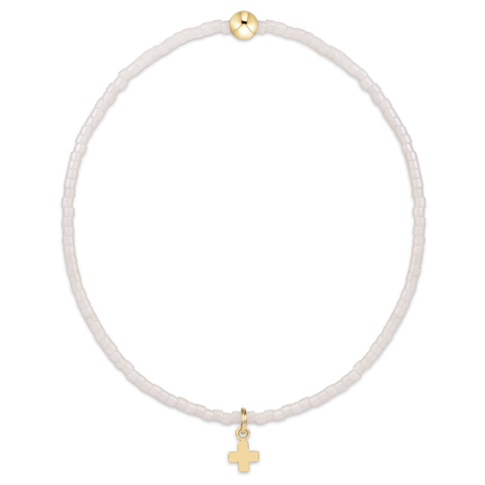 Hope Classic Milkshake Bracelet - Signature Cross Small Gold Charm