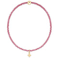 Hope Classic Pink Champagne Bracelet - Signature Cross Small Gold Charm