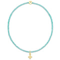 Hope Classic Sea Glass Bracelet - Signature Cross Small Gold Charm