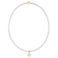 Hope Classic Silky White Bracelet - Signature Cross Small Gold Charm
