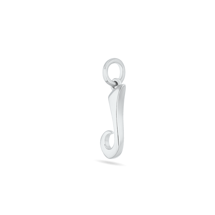 Initial J Love Letter Mini Pendant in Silver Catherine Best Dev Pendant