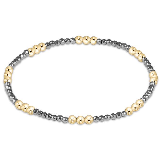 Joy Silver Faceted Hematite 2mm Bracelet
