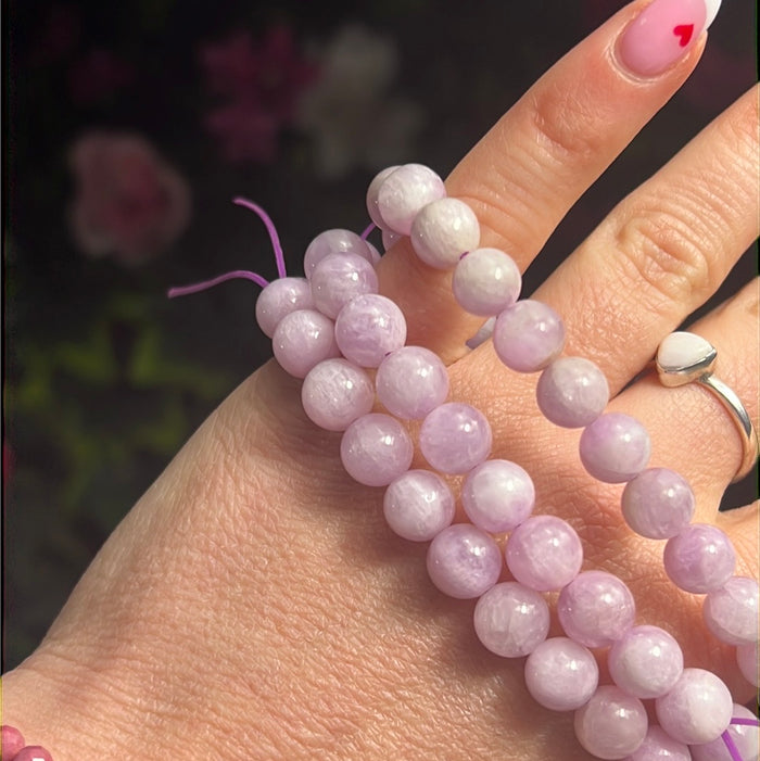 Kunzite -  8mm Bead Bracelet