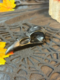 Large Obsidian Raven Crow Skull