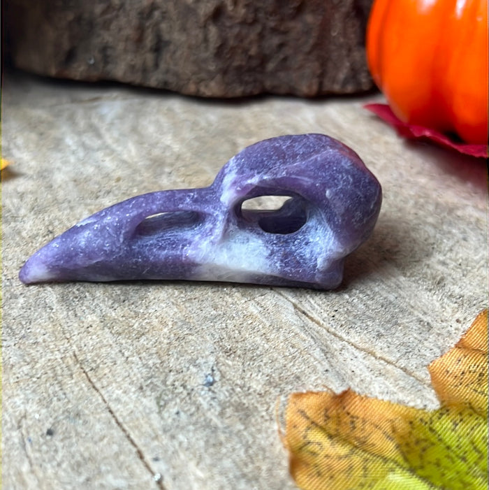 Lepidolite Raven / Crow Skull