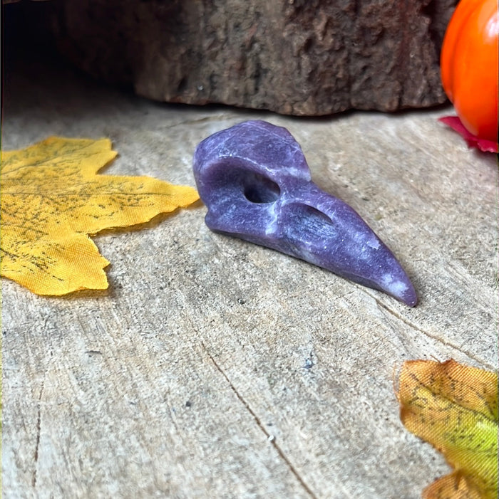 Lepidolite Raven / Crow Skull