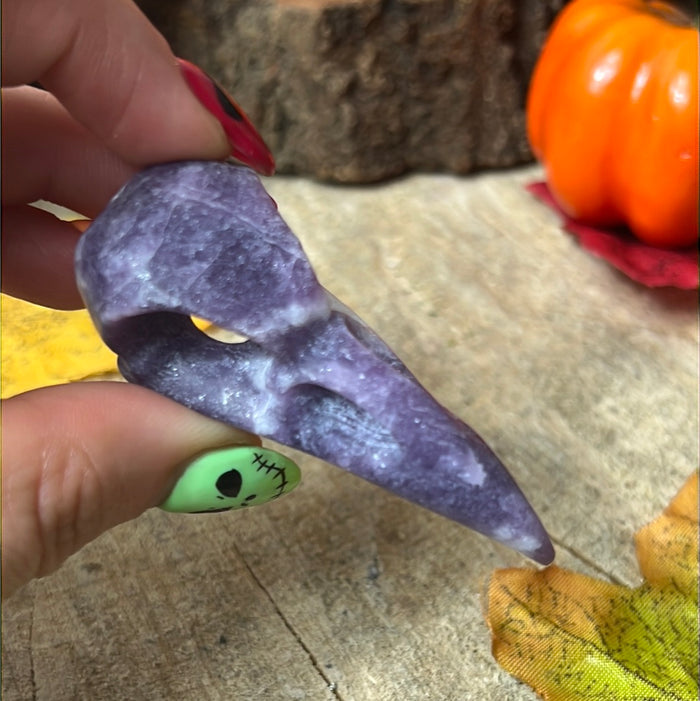 Lepidolite Raven / Crow Skull
