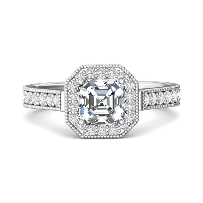 Martin Flyer Forevermark Micro Pavé Setting Multi-Tone with Cut Design Engagement Ring
