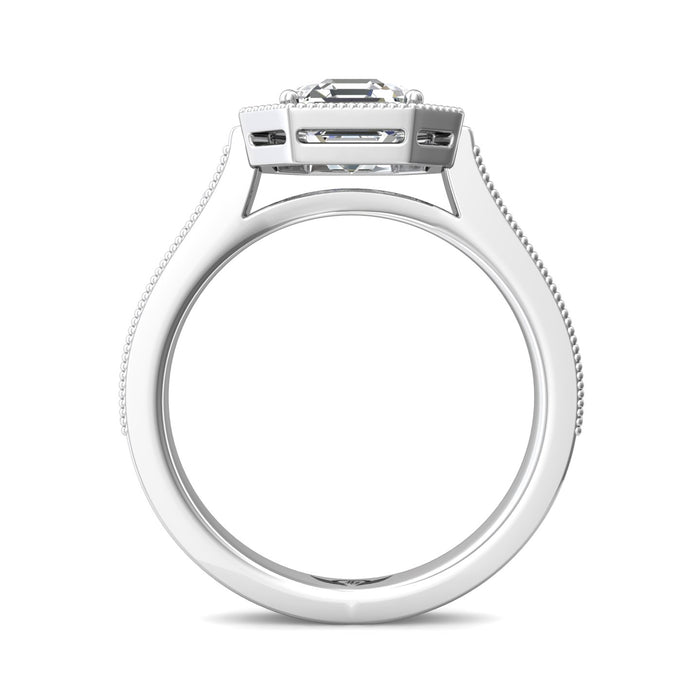 Martin Flyer Forevermark Micro Pavé Setting Multi-Tone with Cut Design Engagement Ring