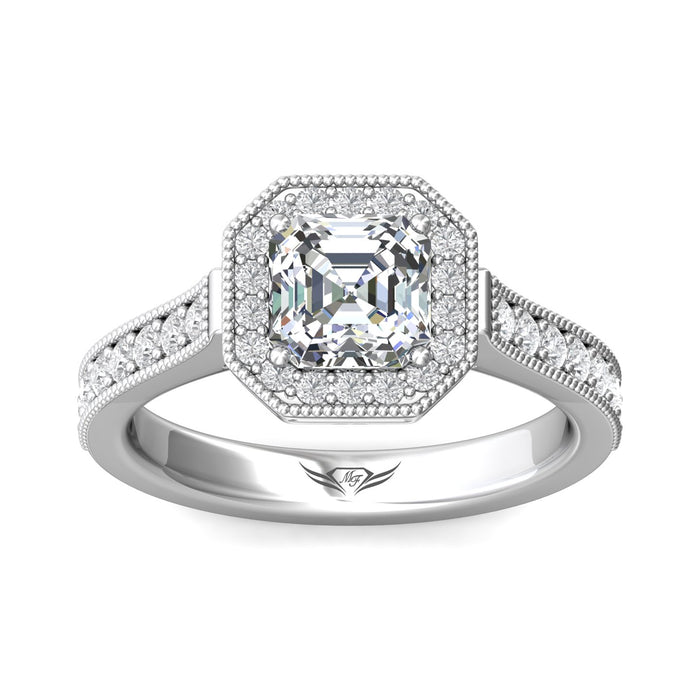 Martin Flyer Forevermark Micro Pavé Setting Multi-Tone with Cut Design Engagement Ring