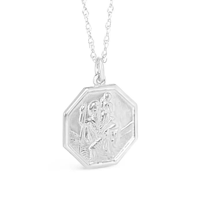 Men's Engravable St Christopher Necklace | Silver