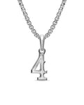 Number Four Amulet in Sterling Silver, 18.6mm