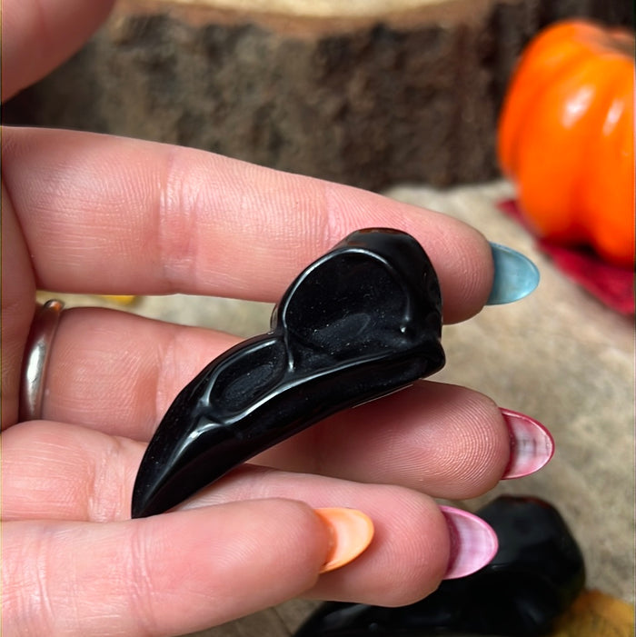 Obsidian small Raven / Crow Skull