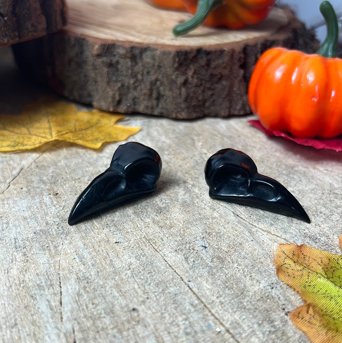 Obsidian small Raven / Crow Skull