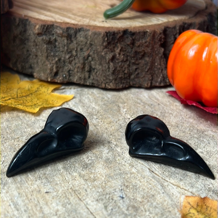Obsidian small Raven / Crow Skull