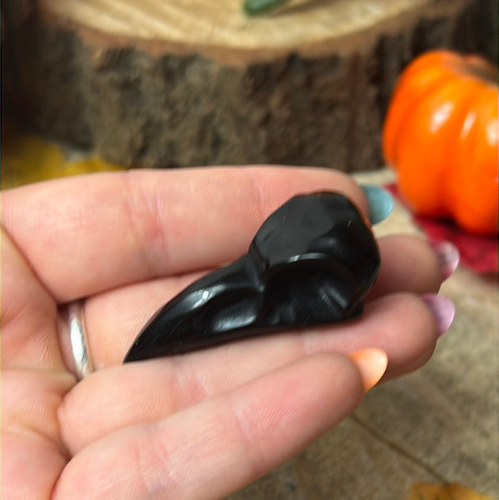 Obsidian small Raven / Crow Skull
