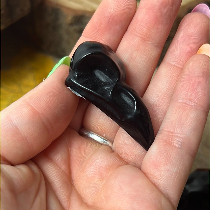 Obsidian small Raven / Crow Skull