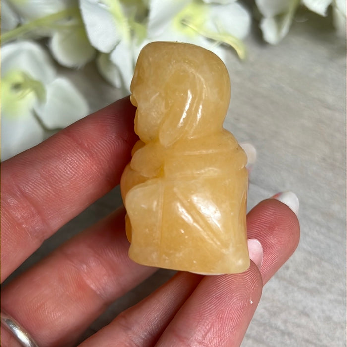 Orange Calcite Buddha