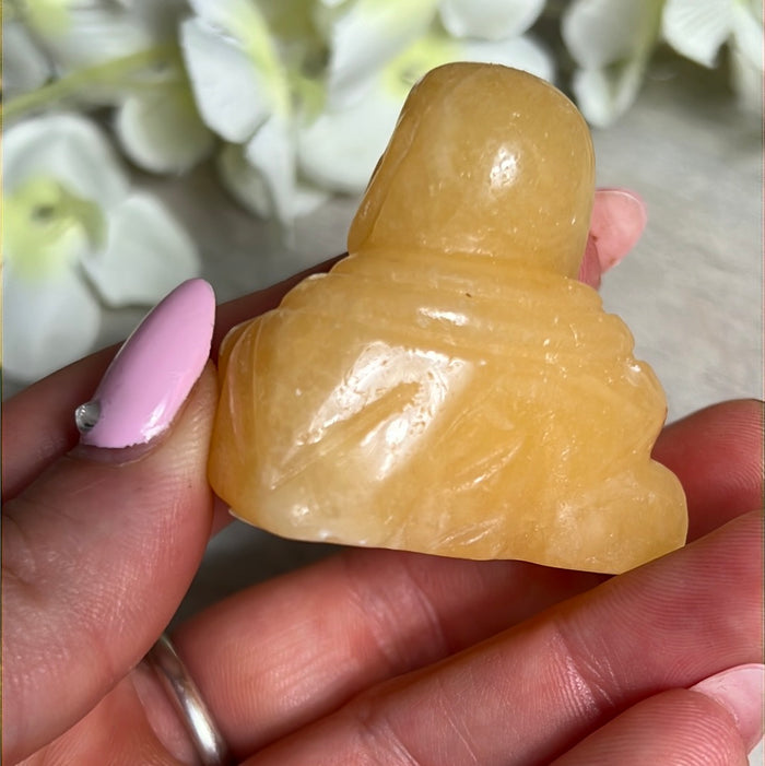 Orange Calcite Buddha