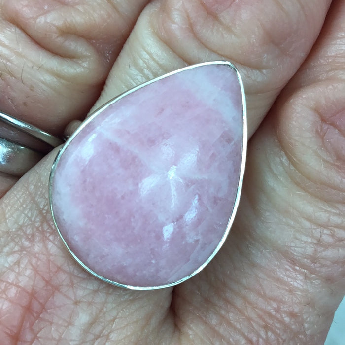 Petalite 925 Silver Ring - Size R 1/2 - S