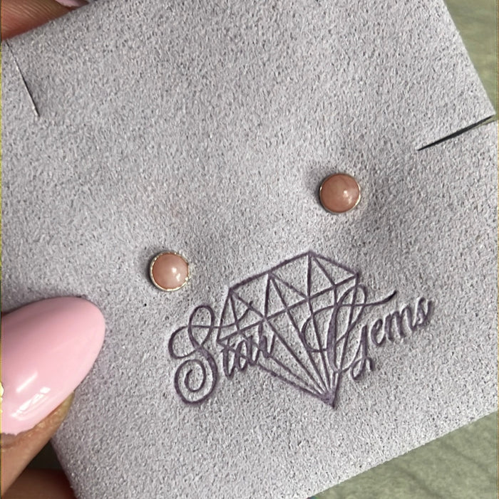 Pink Opal Peruvian 925 Sterling Studs 4mm