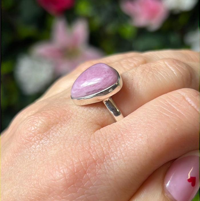 Pink Tourmaline 925 Silver Ring - Size O  AA GRADE