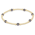 Purpose Pearl Dark Grey 4mm Gold Bracelet