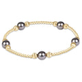 Purpose Pearl Dark Grey 6mm Dignity Gold Bracelet