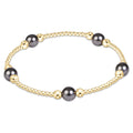 Purpose Pearl Dark Grey 6mm Gold Bracelet