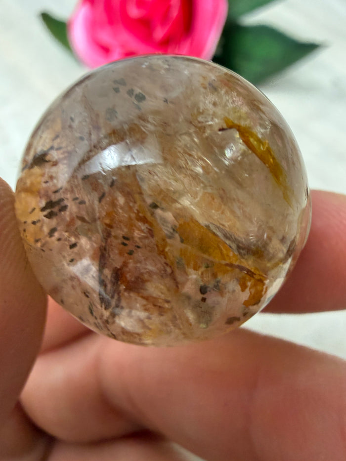 Pyrite Quartz Sphere - 24mm