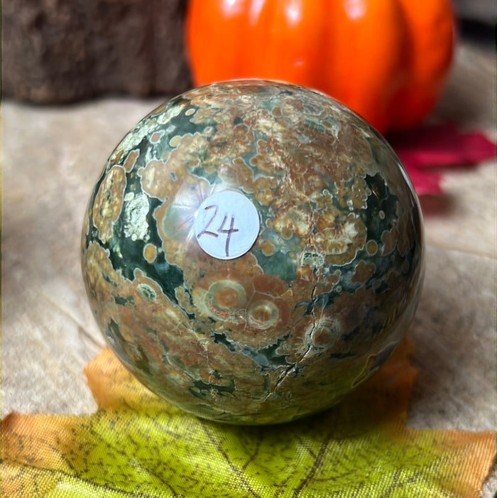 Rhyolite Rainforest Jasper Sphere