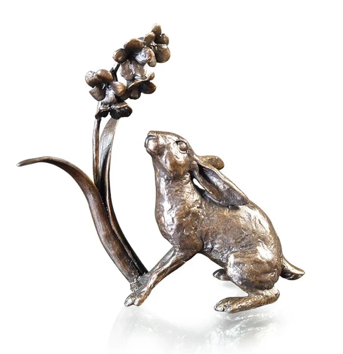 Richard Cooper Hare with Bluebells Bronze Sculpture Sculptures & Statues Catherine Best