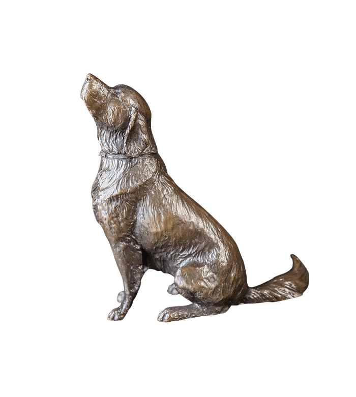 Richard Cooper Medium Retriever Sitting Bronze Sculpture Catherine Best Dev