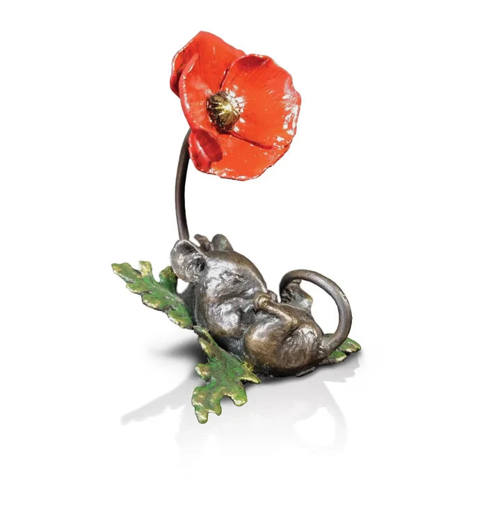 Richard Cooper Mouse Asleep with Poppy Bronze Sculpture Catherine Best Dev