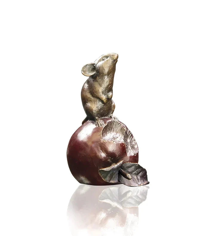 Richard Cooper Mouse on Apple Bronze Sculpture Catherine Best Dev
