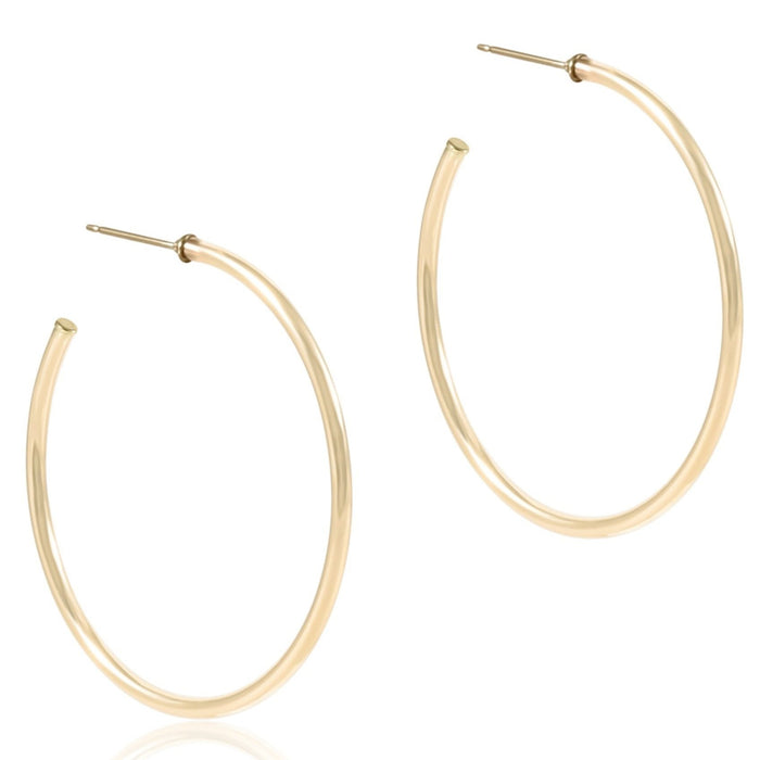 Round Gold 1.75" Post Hoop - 2mm - Smooth