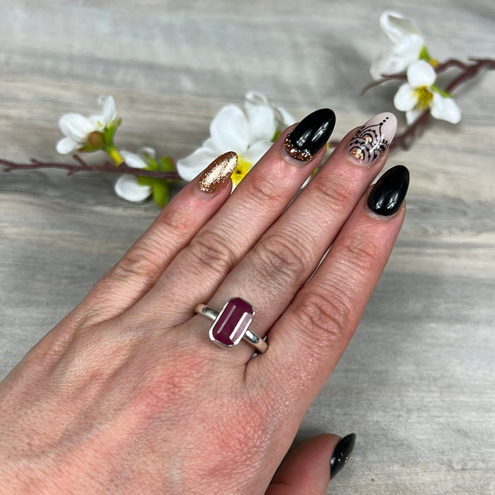 Ruby Natural Facet 925 Ring - Size S