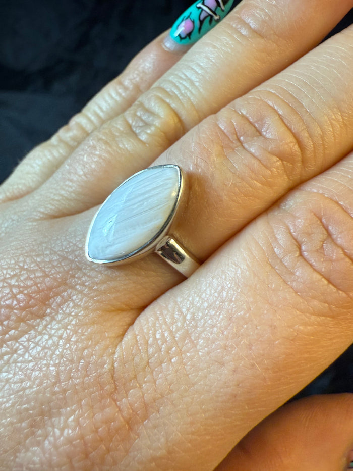 Scolecite 925 Ring - Size N 1/2