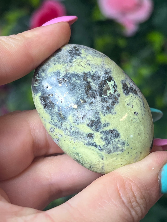 Serpentine with Pyrite Palm