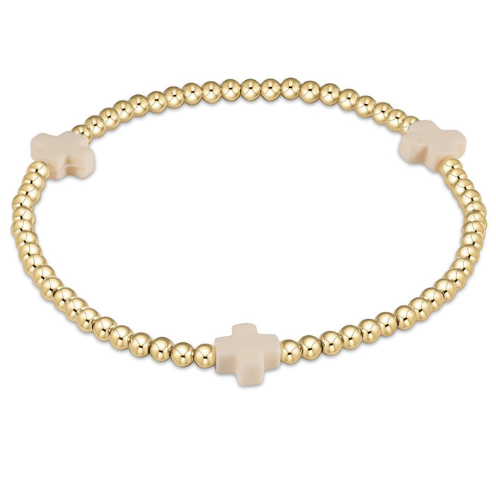 Signature Cross 3mm Gold Bracelet