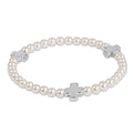 Signature Cross 4mm Pearl Bracelet - Sterling