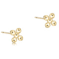 Signature Cross Beaded Small Gold Studs