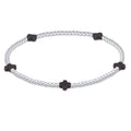 Signature Cross Small 2mm Sterling Bracelet - Charcoal