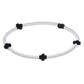 Signature Cross Small 2mm Sterling Bracelet - Navy