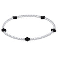Signature Cross Small 2mm Sterling Bracelet - Onyx