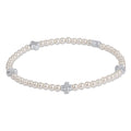 Signature Cross Small 3mm Pearl Bracelet - Sterling